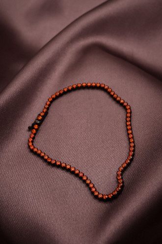 Turuncu Zircon Taşlı Antarasit Renk 925 Ayar Gümüş Bileklik 2,77Gr