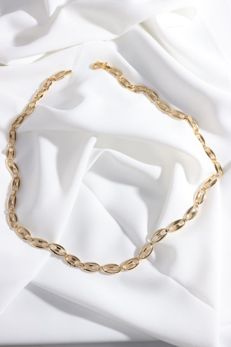 Düğme Model Gold Renk Döküm Zincir