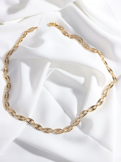 Düğme Model Gold Renk Döküm Zincir