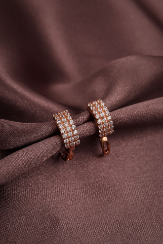 Zircon Taşlı 925 Ayar Gümüş Mini Halka Küpe 1,95Gr