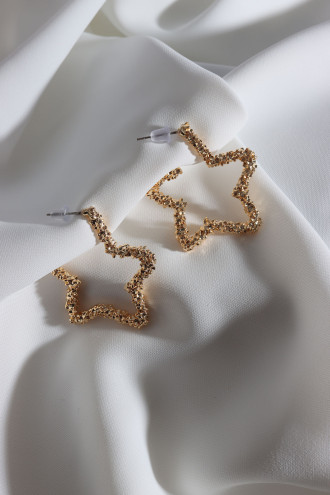 Vintage Gold Renk Yıldız Küpe