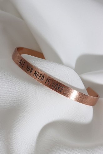 All You Need Is Love Yazılı Rose Renk Kararmaz Vip Bileklik