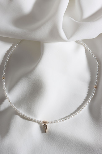 Gold Renk Melek Kanadı Uçlu Inci Kolye