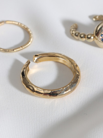 4Lü Gold Renk Yüzük Seti
