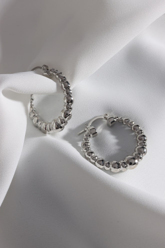 Gümüş Renk Toplu Vintage Halka Küpe