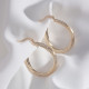Oval Gold Renk Vintage Halka Küpe