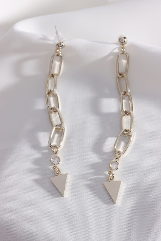 ÜÇGEN SALLANTILI ZİNCİR GOLD KÜPE