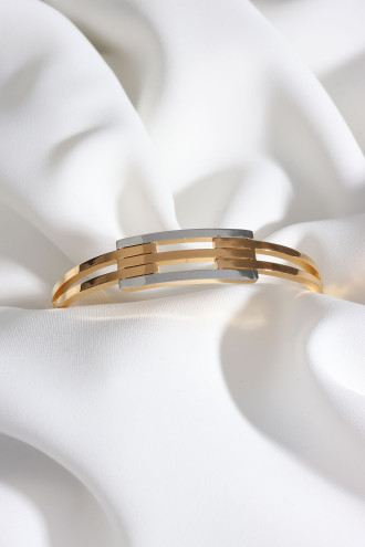 Kaburga Model Çelik Kelepçe Bileklik