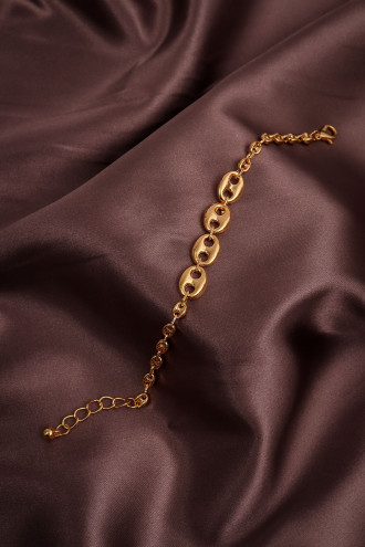 Düğme Model Gold Renk Zincir Bileklik