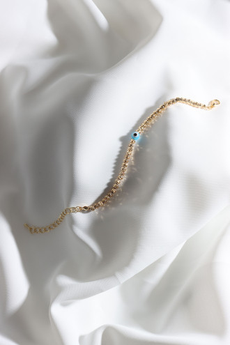 Nazar Boncuklu Gold Renk Dorika Bileklik