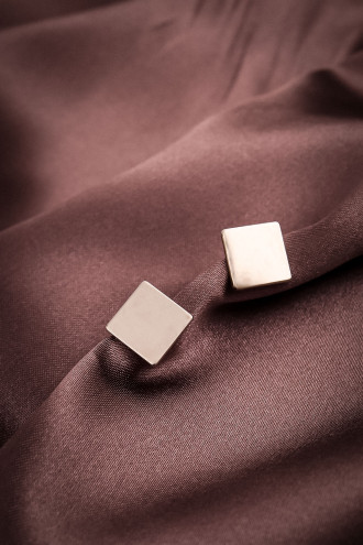 Kare Gümüş Renk Küpe 925 Ayar Gümüş 2,60Gr