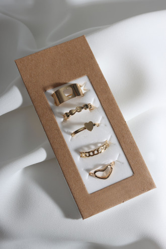 5 Adet Gold Renk Çoklu Yüzük Seti 5 Adet Gold Renk Çoklu Yüzük Seti