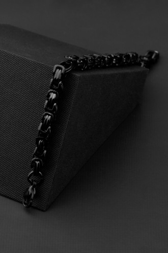 Siyah Renk Kral Zincir Çelik Erkek Bileklik