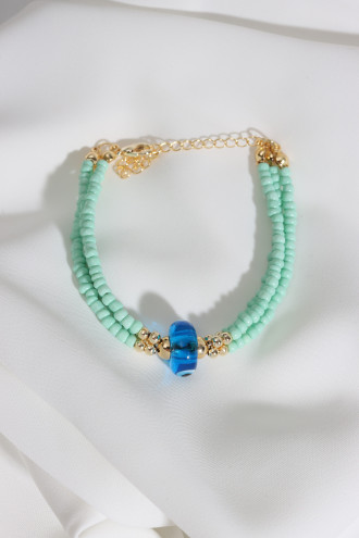 Nazar Boncuklu Mint Boncuk Bileklik