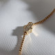 Zircon Taşlı Gold Renk Küçük Boy Fatma Ana Eli Bileklik