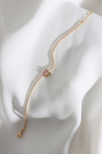 Ahtapot Figürlü Zircon Taş Gold Renk Suyolu Bileklik