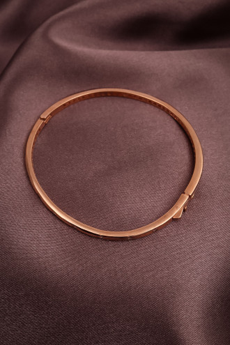 Zircon Taşlı Rose Renk 925 Ayar Gümüş Bileklik 10,13Gr