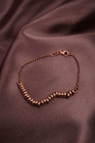 Taşsız Rondelalı Rose Renk 925 Ayar Gümüş Bileklik 5,41Gr