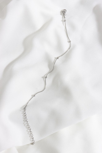 Top Yılan Zincirli Gümüş Renk Çelik Bileklik