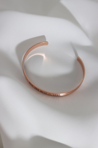 All You Need Is Love Yazılı Rose Renk Kararmaz Vip Bileklik