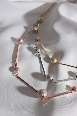 Parlak 5 Toplu 3'Lü Renkli Kolye