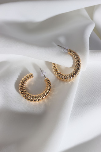 Vintage Burgu Gold Renk Halka Küpe