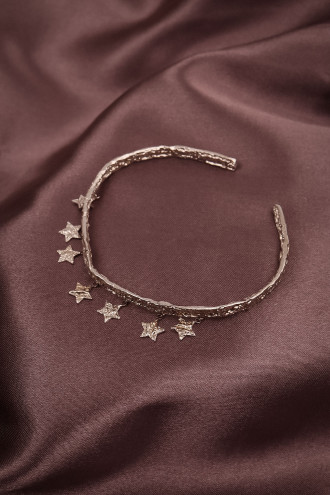 Yıldız Sallantılı 925 Ayar Gümüş Kelepçe Bileklik 11,20Gr