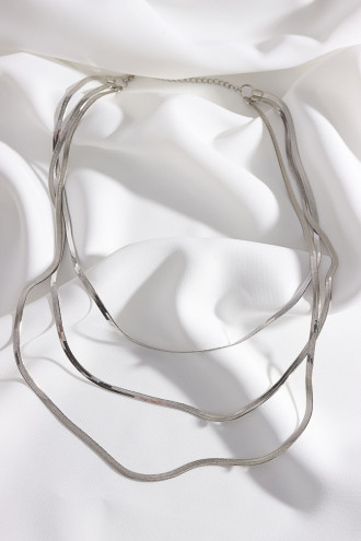 3'Lü Gümüş Renk İtalyan Zincir Kolye