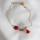 Bordo Taşlı Gold Renk Halhal Bordo Taşlı Gold Renk Halhal