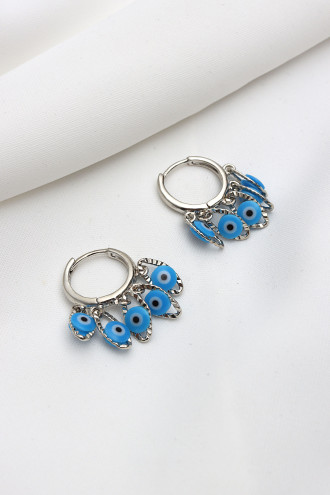 Göz Detaylı Gümüş Renk Shakira Küpe Göz Detaylı Gümüş Renk Shakira Küpe