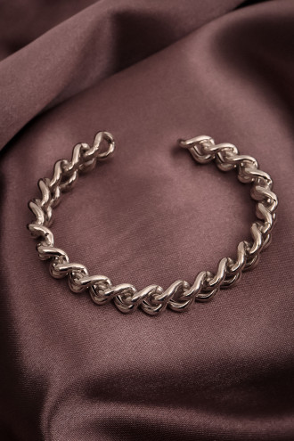 Zincir Model 925 Ayar Gümüş Kelepçe Bileklik 15,68Gr