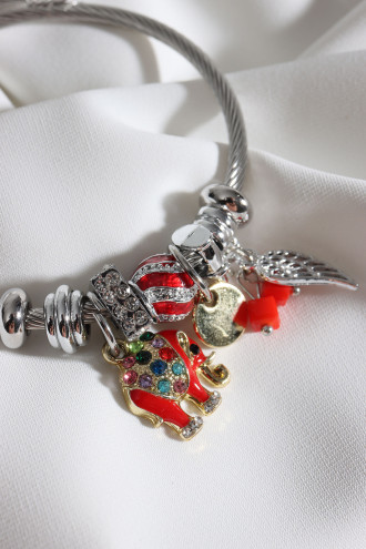 Çelik Model Fil Charm Bileklik