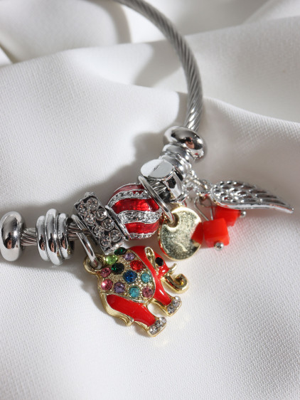 Çelik Model Fil Charm Bileklik