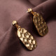 Küçük Oval Plaka Gold  Renk Küpe