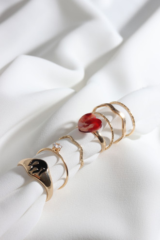 7 Adet Gold Renk Çoklu Yüzük Seti 7 Adet Gold Renk Çoklu Yüzük Seti