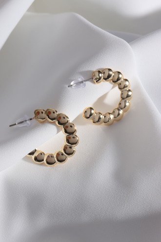 Ezme Halkalı Gold Renk Vintage Küpe