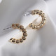 Ezme Halkalı Gold Renk Vintage Küpe