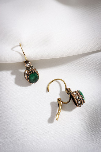 Yeşil Taşlı Otantik Küpe