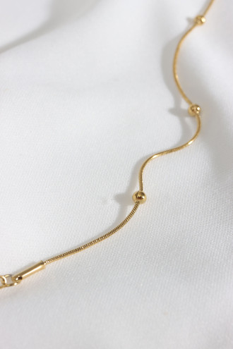 Top Yılan Zincirli Gold Renk Çelik Bileklik