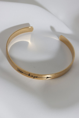 Hope Yazılı Gold Renk Kararmaz Vip Bileklik