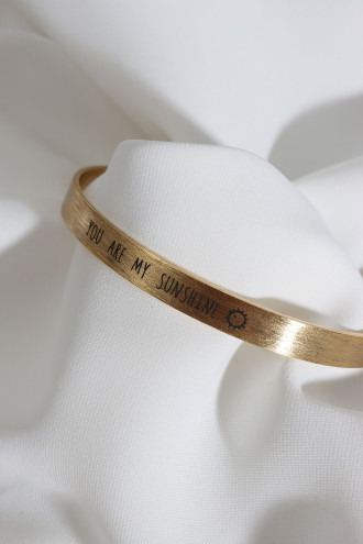 You Are My Sunshıne Yazılı Gold Renk Kararmaz Vip Bileklik