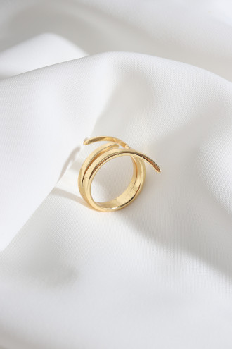 3 Sıralı Gold Renk Yüzük