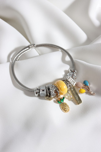Çelik Model Ananas Charm Bileklik