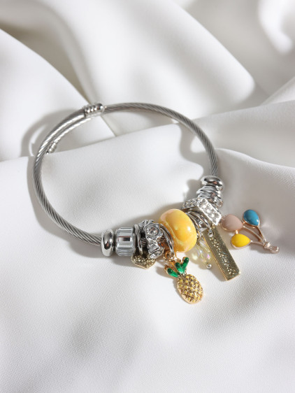 Çelik Model Ananas Charm Bileklik