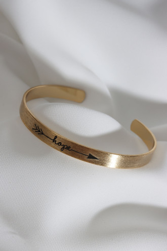 Hope Yazılı Gold Renk Kararmaz Vip Bileklik