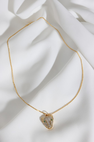 Kaplan Uçlu Gold Renk Kolye Kaplan Uçlu Gold Renk Kolye