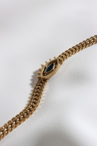 Zincir Göz Figürlü Gold Renk Çelik Bileklik Zincir Göz Figürlü Gold Renk Çelik Bileklik