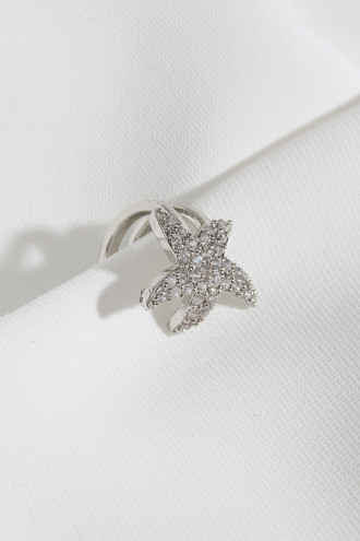 Yıldızlı Sıkıştırmalı Tek Gümüş Renk Kıkırdak Küpe Yıldızlı Sıkıştırmalı Tek Gümüş Renk Kıkırdak Küpe