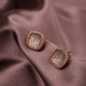 Zircon Taşlı Rose Abiye Küpe