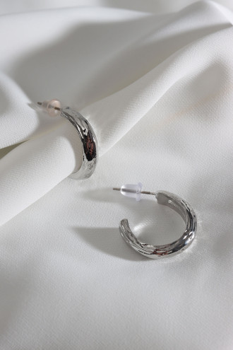 Vintage Gümüş Renk Halka Küpe